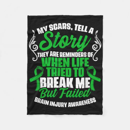 Littekens vertellen verhaal Traumatische hersenlet Fleece Deken (Voorkant)