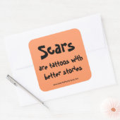 Littekens zijn tattoos met een beter verhaal vierkante sticker (Envelop)
