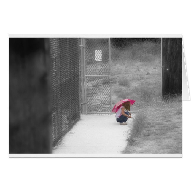 Littel Girl met een roze paraplu II (Voorkant Horizontaal)