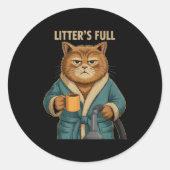 Litter’s Full Cat Ugly Christmas Ronde Sticker (Voorkant)