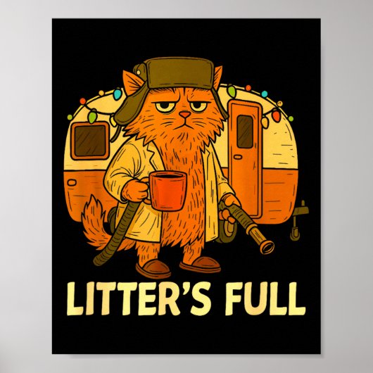 Litter’s Full Funny Cat Lovers Christmas For Men W Poster (Voorkant)