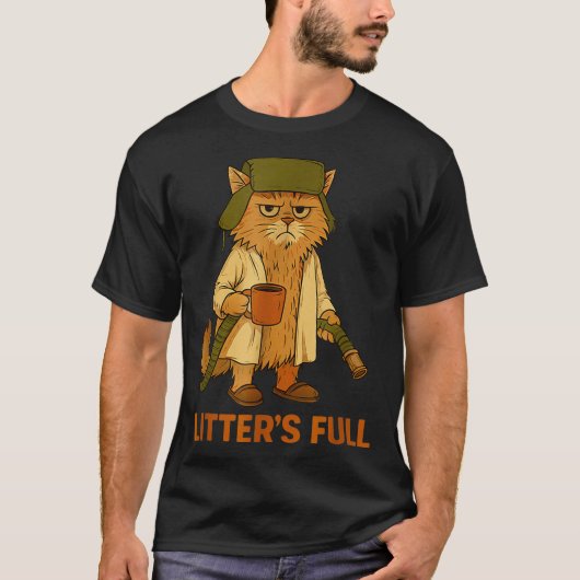 Litter’s Full Funny Cat Lovers Christmas For Men W T-shirt (Voorkant)