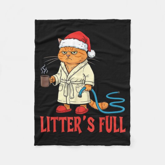 Litter’s Full Funny Cat Lovers Christmas Xmas  Fleece Deken (Voorkant)