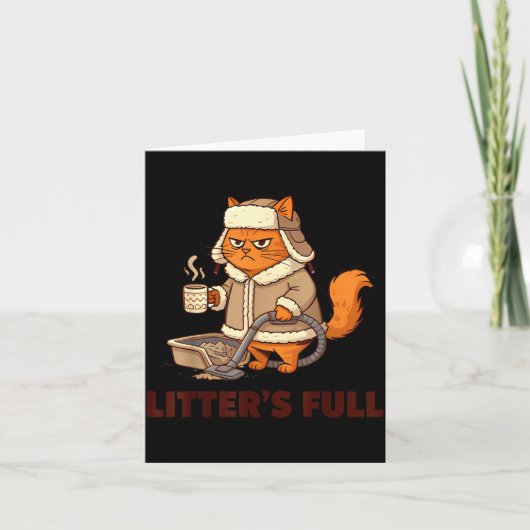 Litter’s Full Funny Cat Lovers Christmas Xmas  Kaart (Voorkant)