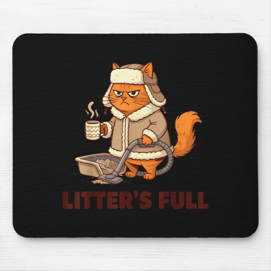 Litter’s Full Funny Cat Lovers Christmas Xmas Muismat (Voorkant)