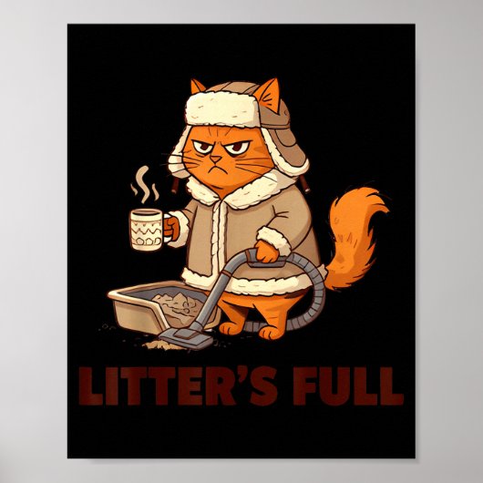 Litter’s Full Funny Cat Lovers Christmas Xmas Poster (Voorkant)
