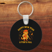 Litter’s Full Funny Cat Lovers Happy New Year  Sleutelhanger (Voorkant)
