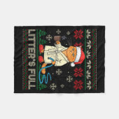 Litter’s Full Funny Cat Lovers Ugly Christmas Swea Fleece Deken (Voorkant (Horizontaal))