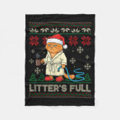 Litter’s Full Funny Cat Lovers Ugly Christmas Swea Fleece Deken (Voorkant)