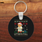 Litter’s Full Funny Cat Lovers Ugly Christmas Swea Sleutelhanger (Voorkant)