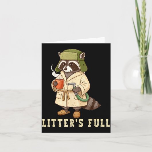 Litter’s Full Funny Raccoon Christmas Mpy Raccoon  Kaart (Voorkant)