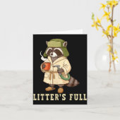 Litter’s Full Funny Raccoon Christmas Mpy Raccoon  Kaart (Gele Bloem)