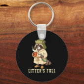 Litter’s Full Funny Raccoon Christmas Mpy Raccoon  Sleutelhanger (Voorkant)