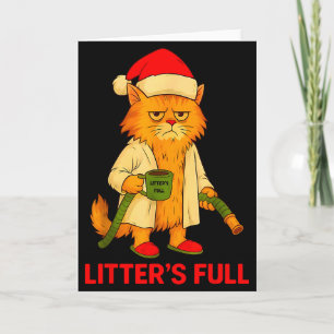Litter’s Volle Grappige Kerstkat Santa Claus Vrouw Kaart