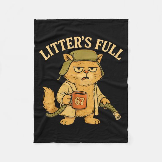 Litter’s Volle Grappige Zes Zeven 67 Meme Kattenli Fleece Deken (Voorkant)
