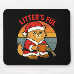 Litter’s Volle Kat Kerst Kleding Stomme Litter’s Muismat