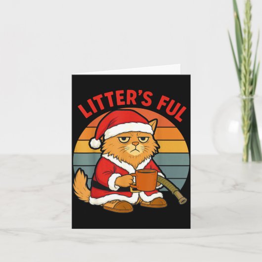 Litter’s Volle Katten Kerst Kleding Vermoeide Litt Kaart (Voorkant)