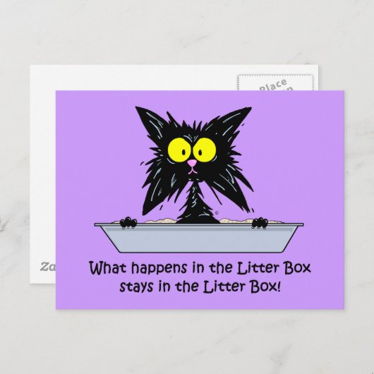 Litterbox Cat Briefkaart (Voorkant / Achterkant)