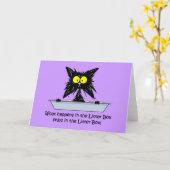 Litterbox Cat Kaart (Gele Bloem)
