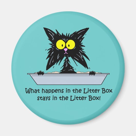 Litterbox Cat Magneet (Voorkant)