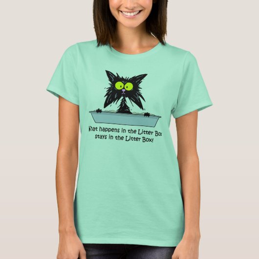 Litterbox Cat T-shirt (Voorkant)