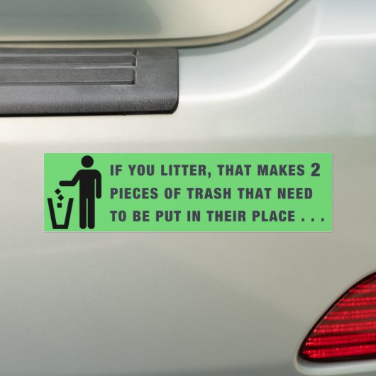 Littering Bumpersticker Green (Op auto)