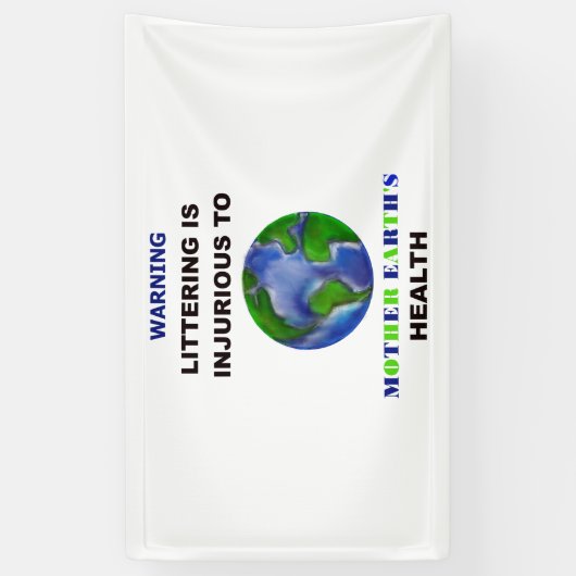 Littering is schadelijk spandoek (Verticaal)