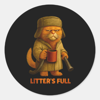 Litter's Full Cat Parody T-shirt Ronde Sticker