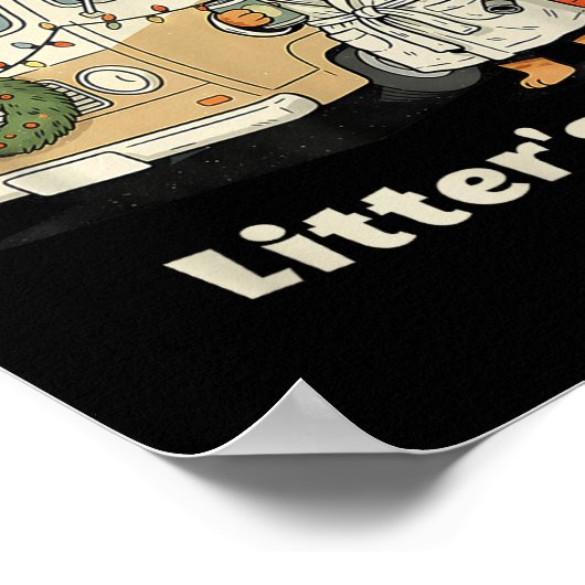 Litter's Full Christmas Cat, Funny Christmas Kitty Poster (Hoek)