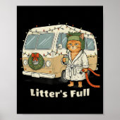Litter's Full Christmas Cat, Funny Christmas Kitty Poster (Voorkant)