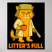 Litter's Full Christmas Cat, Funny Christmas Kitty Poster (Voorkant)