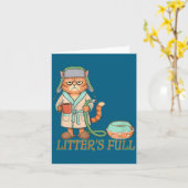 Litters Full Funny Cat Lovers Christmas Funny Gift Kaart (Gele Bloem)