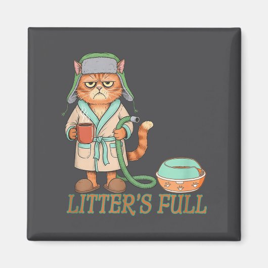 Litters Full Funny Cat Lovers Christmas Funny Gift Magneet (Voorkant)