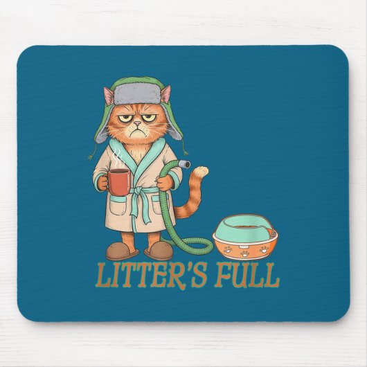 Litters Full Funny Cat Lovers Christmas Funny Gift Muismat (Voorkant)