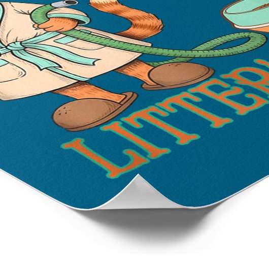 Litters Full Funny Cat Lovers Christmas Funny Gift Poster (Hoek)