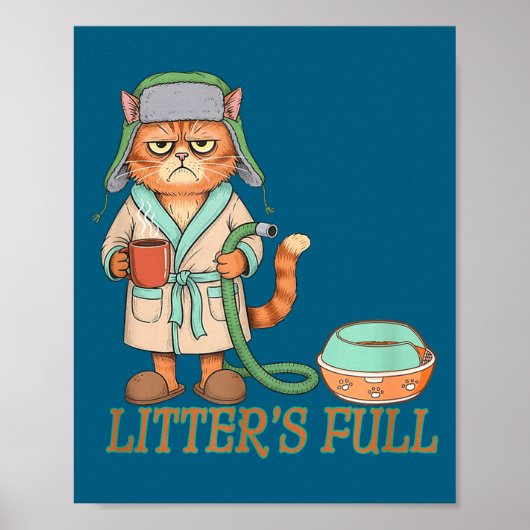 Litters Full Funny Cat Lovers Christmas Funny Gift Poster (Voorkant)