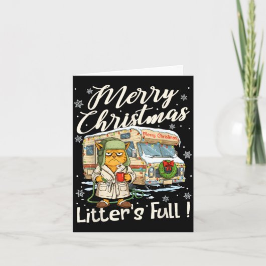 Litter's Full Funny Cat Parody Outfit Sarcastic Ch Kaart (Voorkant)