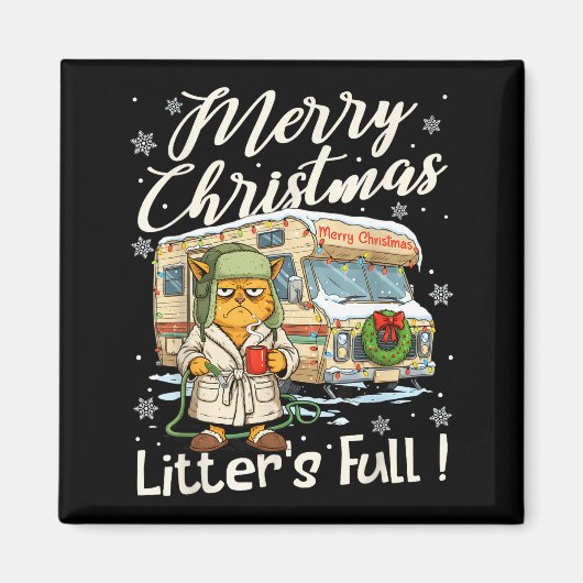 Litter's Full Funny Cat Parody Outfit Sarcastic Ch Magneet (Voorkant)