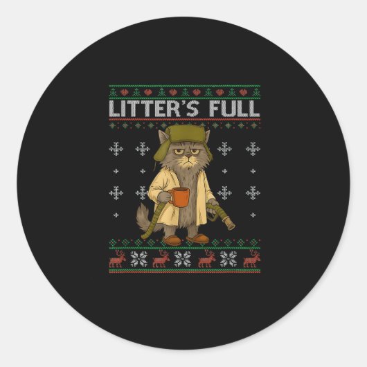 Litter's Full Funny Parody Outfit Sarcastic Christ Ronde Sticker (Voorkant)