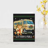 Litter's Full Funny Silly Cat Holding Coffee Meme  Kaart (Gele Bloem)