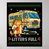 Litter's Full Funny Silly Cat Holding Coffee Meme  Poster (Voorkant)