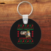 Litter's Full Merry Christmas Funny Cat Lover Ugly Sleutelhanger (Voorkant)
