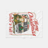 Litter's Full Merry Christmas Funny Cat Lovers Hol Fleece Deken (Voorkant (Horizontaal))