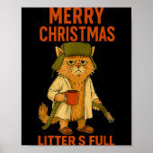 Litter's Full Merry Christmas Funny Cat Lovers Hol Poster (Voorkant)