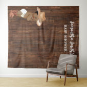 Little AA Baby Cowboy Western Baby shower Achtergr Wandkleed (In Situ (horizontaal))