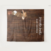 Little AA Baby Cowboy Western Baby shower Achtergr Wandkleed (Voorkant (horizontaal))