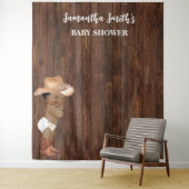 Little AA Baby Cowboy Western Baby shower Achtergr Wandkleed (In situ)