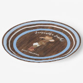 Little AA Baby Cowboy Western Blauw Baby shower Papieren Bordje (Gekanteld)