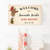 Little AA Brandweerman Welkom Baby shower Banner (Insitu)