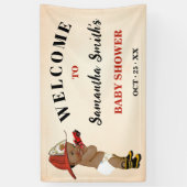 Little AA Brandweerman Welkom Baby shower Banner (Verticaal)